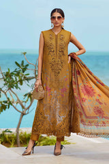 MARIA.B  | ELEGANTLY FULL HEAVY CHICKENKARI & MULTI THREAD EMBROIDERED LAWN WITH 3D FLOWER BANCHES ATTACHED | UNSTITCHED 3-PIECE SUIT | D-06-25