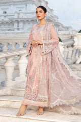 MARIA.B | EXCLUSIVE WEAR | FULLY HEAVY MULTI THREAD EMBROIDERED SEQUENCE WORK WITH HANGING TASSELS, PEARL'S & STONE WORK CHIFFON DRESS | UNSTITCHED 3-PIECE SUIT | MPC-24-106