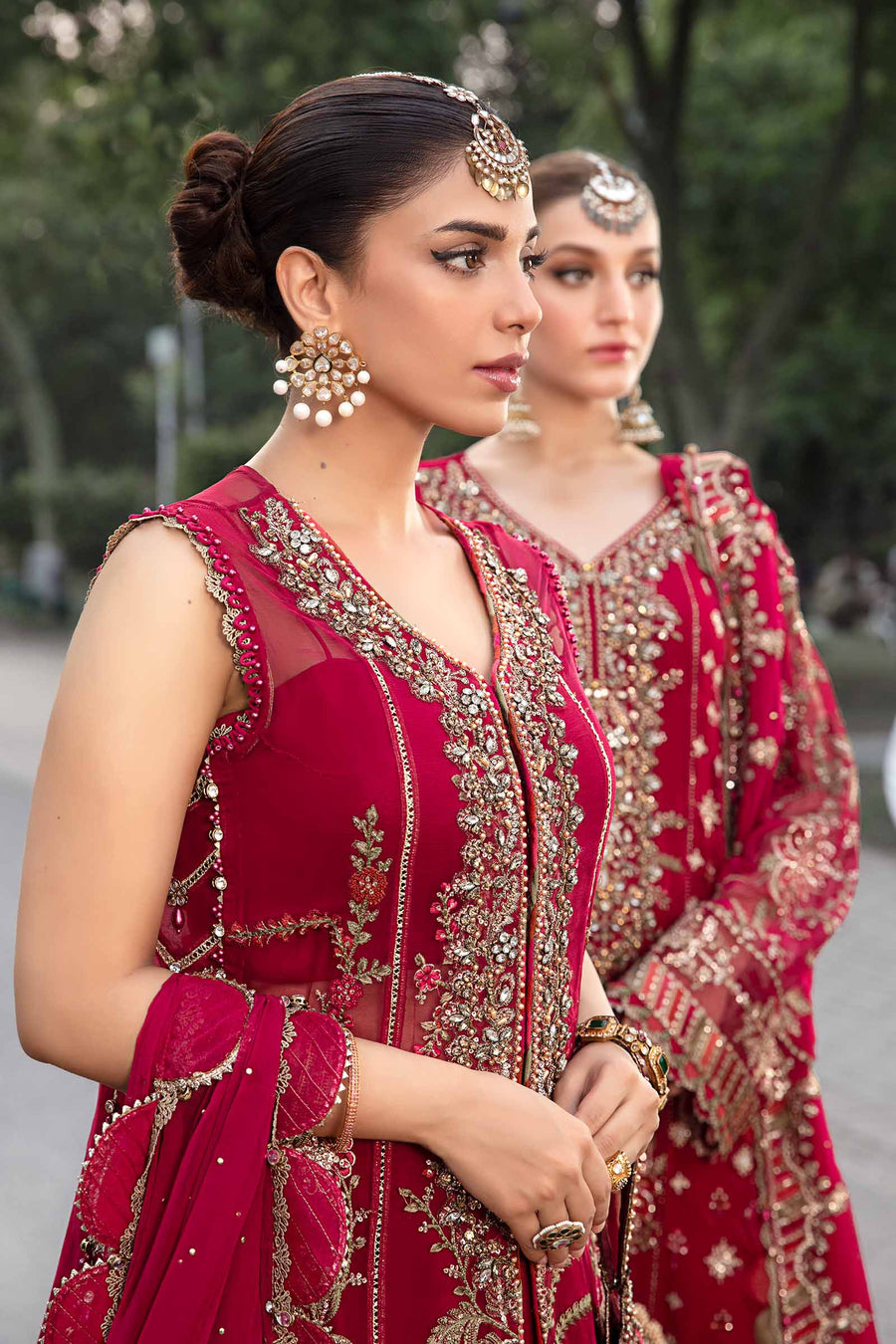 MARIA.B | ELEGANTLY ARTICLE | FULLY HEAVY MULTI THREAD EMBROIDERED SEQUENCE WORK WITH PEARL'S WORK, MOTI WORK & STONE WORK CHIFFON DRESS | UNSTITCHED 3-PIECE SUIT | MPC-24-107