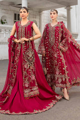 MARIA.B | ELEGANTLY ARTICLE | FULLY HEAVY MULTI THREAD EMBROIDERED SEQUENCE WORK WITH PEARL'S WORK, MOTI WORK & STONE WORK CHIFFON DRESS | UNSTITCHED 3-PIECE SUIT | MPC-24-107