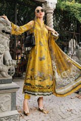 MARIA B – YELLOW BUTTERFLY | M PRINTS | EMBROIDERED LAWN SUIT