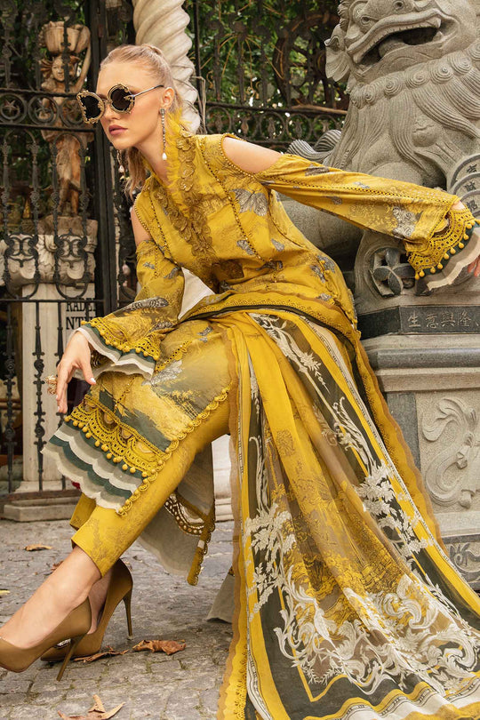 MARIA B – YELLOW BUTTERFLY | M PRINTS | EMBROIDERED LAWN SUIT