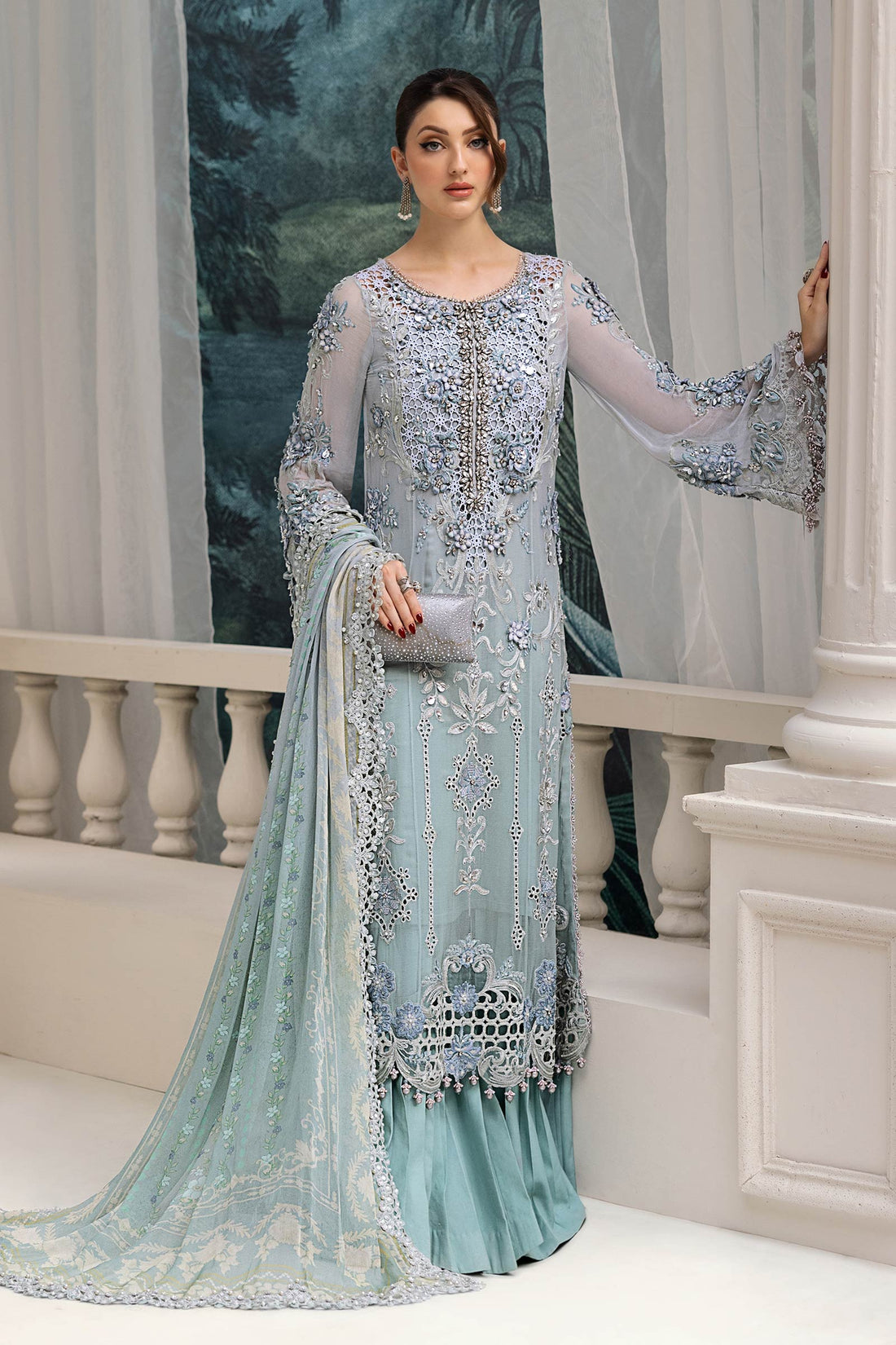 MARIA B | ELEGANTLY ARTICLE | PREMIUM HAND EMBELLISHMENTE EMBROIDERED CHIFFON DRESS | UNSTITCHED 3-PIECE SUIT | MPC-25-108