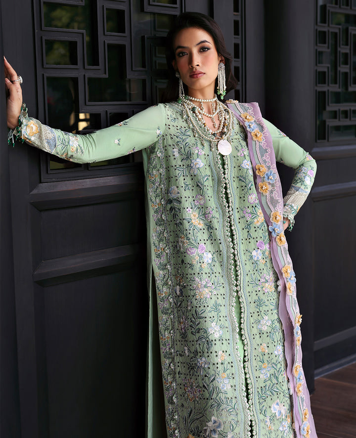 ARZOO BY REPUBLIC WOMEN'S WEAR | BEAUTIFULLY ARTICLE | PREMIUM MULTI THREAD EMBROIDERED LAWN WITH HEAVY SCHIFFLI WORK | UNSTITCHED 3-PIECE SUIT | D2-B