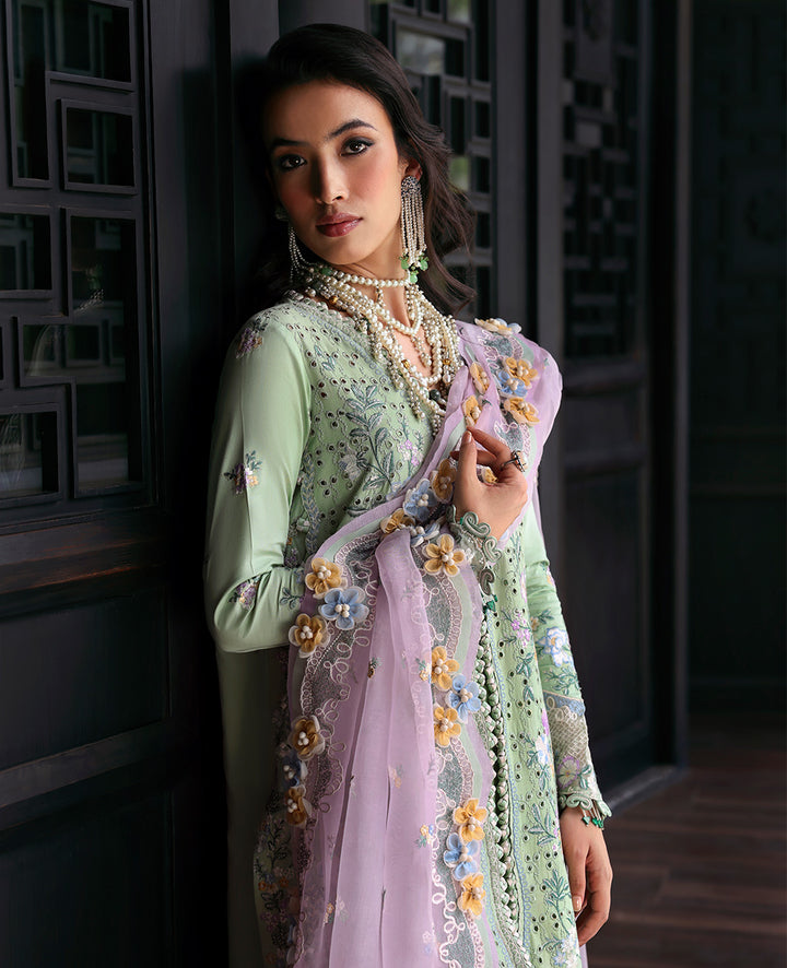 ARZOO BY REPUBLIC WOMEN'S WEAR | BEAUTIFULLY ARTICLE | PREMIUM MULTI THREAD EMBROIDERED LAWN WITH HEAVY SCHIFFLI WORK | UNSTITCHED 3-PIECE SUIT | D2-B