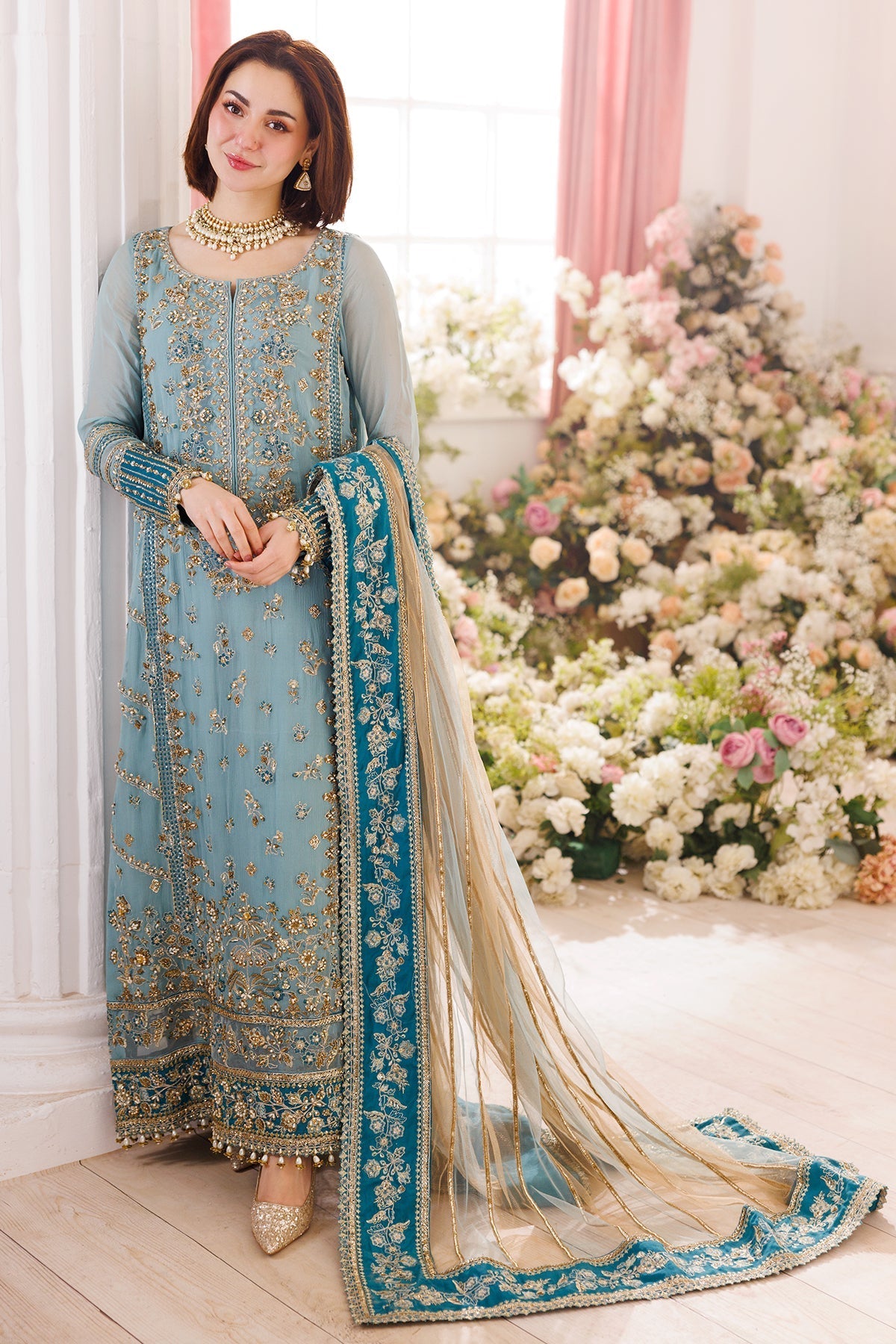 DASTAN-E-JASHAN BY CHARIZMA | THIS OUTFIT OFFERING COMFORT AND SOPHISTICATION FOR SPECIAL OCCASIONS AND CELEBRATIONS | FULLY HEAVY EMBROIDERED CHIFFON SHIRT | UNSTITCHED 3-PIECE SUIT | DJ5-08