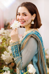 DASTAN-E-JASHAN BY CHARIZMA | THIS OUTFIT OFFERING COMFORT AND SOPHISTICATION FOR SPECIAL OCCASIONS AND CELEBRATIONS | FULLY HEAVY EMBROIDERED CHIFFON SHIRT | UNSTITCHED 3-PIECE SUIT | DJ5-08