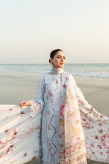 QALAMKAR | LUXURY LAWN | HEAVY CHICKENKARI WORK WITH MULTI THREAD EMBROIDERED | UNSTITCHED 3-PIECE SUIT | FK-02 ISABELLA