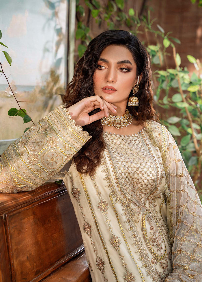 MEHRUNISA BY AKBAR ASLAM MASTANI FORMAL COLLECTION 25" HEAVY EMBROIDERED CHIFFON SUIT UNSTITCHED 3-PIECE