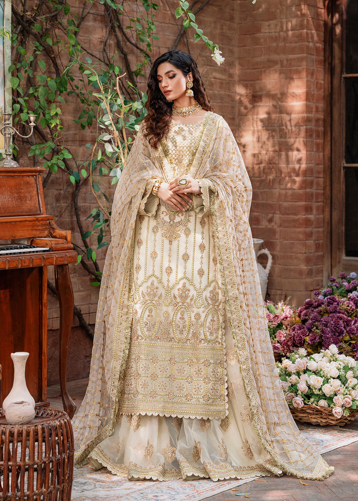 MEHRUNISA BY AKBAR ASLAM MASTANI FORMAL COLLECTION 25" HEAVY EMBROIDERED CHIFFON SUIT UNSTITCHED 3-PIECE