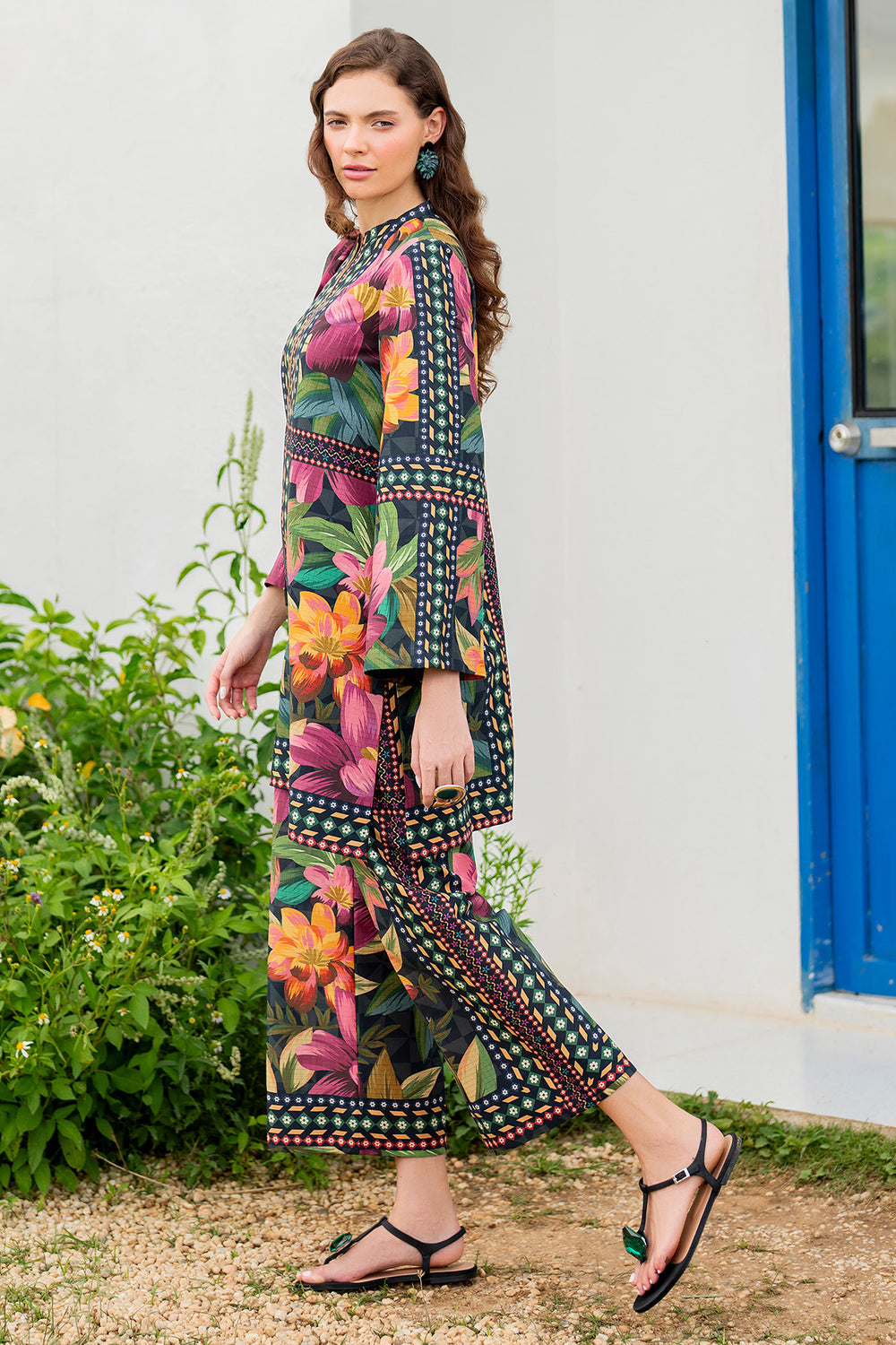 JAZMIN | BEAUTIFULLY MULTI DIGITAL PRINTED SILK DRESS | UNSTITCHED 3-PIECE SUIT | USE-9232