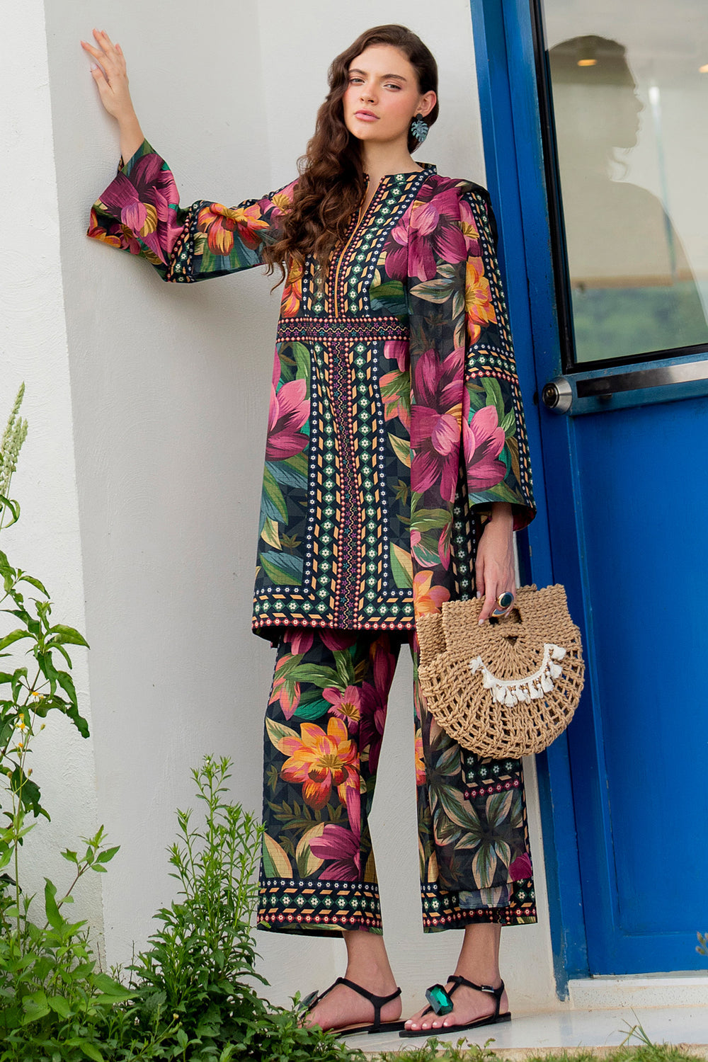 JAZMIN | BEAUTIFULLY MULTI DIGITAL PRINTED SILK DRESS | UNSTITCHED 3-PIECE SUIT | USE-9232