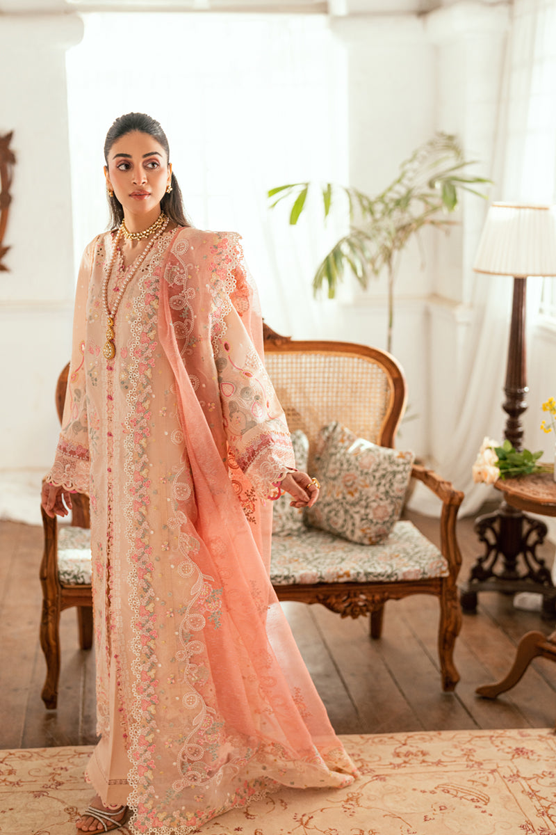 ZOYA BY QALAMKAR | LUXURY CHICKENKARI LAWN WITH HEAVY MULTI THREAD EMBROIDERED WORK | UNSTITCHED 3-PIECE SUIT |  DESIGN-SB-07