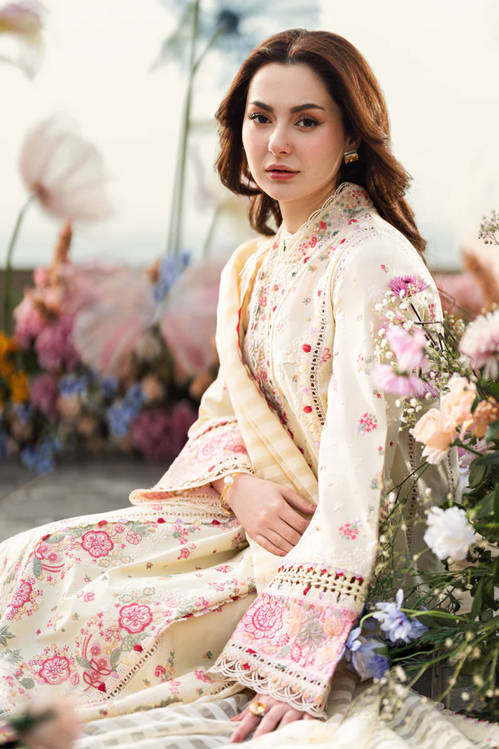 SCARLETT BY QALAMKAR | ELEGANTLY  CHICKENKARI LAWN WITH HEAVY SCHIFFLI WORK & MULTI THREAD EMBROIDERED WORK  | UNSTITCHED 3-PIECE SUIT | FK-14