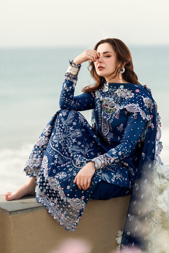 QALAMKAR | SAHIL LUXURY SCHIFFLI WORK & FULL HEAVY EMBROIDERED LAWN 2025 | UNSTITCHED 3-PIECE SUIT | FK-05 AURORA