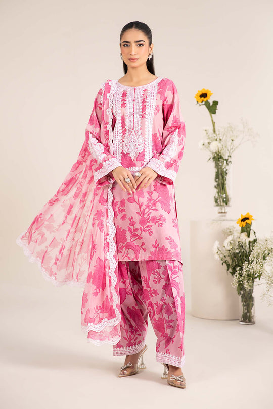 MARIA.B | MPRINTS WITH EMBROIDERED LAWN | UNSTITCHED 3-PIECE SUIT |DW-EF25-124