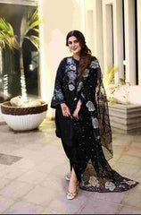 NUREH | LUXURY INDIAN RAW SILK DRESS | FULLY HEAVY HAND EMBELLISHMENT EMBROIDERED SEQUENCE WORK, MOTI WORK & HANGING TASSELS WORK | UNSTITCHED 3-PIECE SUIT