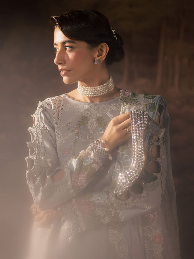 PARISHAY | PREMIUM HEAVY CHICKENKARI LAWN WITH  MULTI THREAD EMBROIDERED WORK & BEAUTIFULLY LAZER CUT DESIGN WITH HEAVY SEQUENCE WORK | UNSTITCHED 3-PIECE SUIT | ET-09