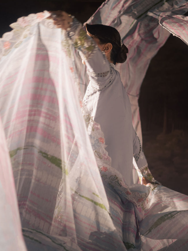 PARISHAY | PREMIUM HEAVY CHICKENKARI LAWN WITH  MULTI THREAD EMBROIDERED WORK & BEAUTIFULLY LAZER CUT DESIGN WITH HEAVY SEQUENCE WORK | UNSTITCHED 3-PIECE SUIT | ET-09