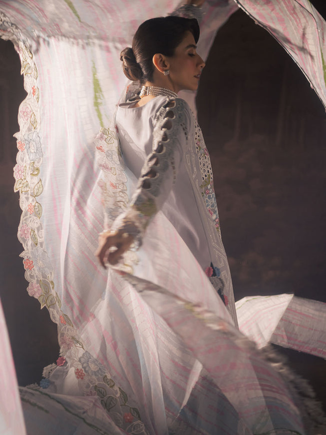 PARISHAY | PREMIUM HEAVY CHICKENKARI LAWN WITH  MULTI THREAD EMBROIDERED WORK & BEAUTIFULLY LAZER CUT DESIGN WITH HEAVY SEQUENCE WORK | UNSTITCHED 3-PIECE SUIT | ET-09