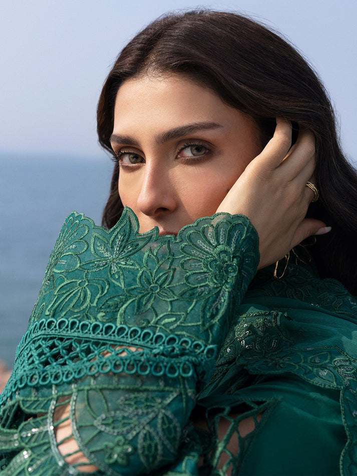 EIRENE BY MAHNUR | PREMIUM HEAVY EMBROIDERED SEQUENCE WORK & BEAUTIFULLY LAZER CUT DESIGN LAWN COLLECTION 25' | UNSTITCHED 3-PIECE SUIT