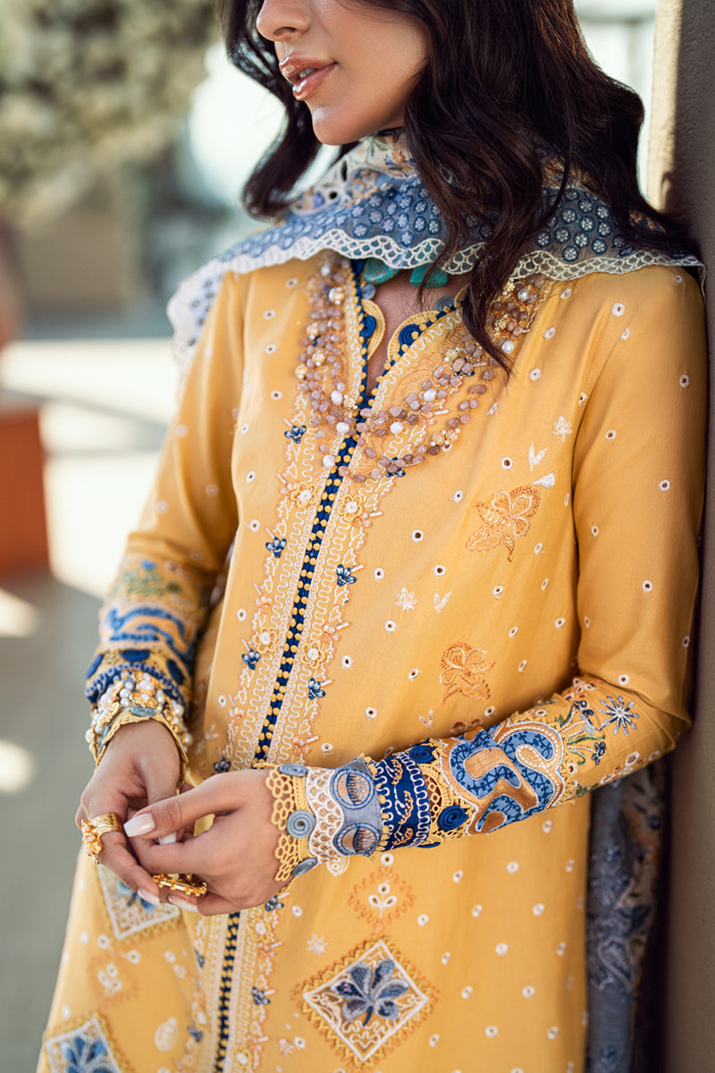 QALAMKAR | ELEGANTLY MULTI THREAD EMBROIDERED LAWN | UNSTITCHED 3-PIECE SUIT | FK-06 NATALIE