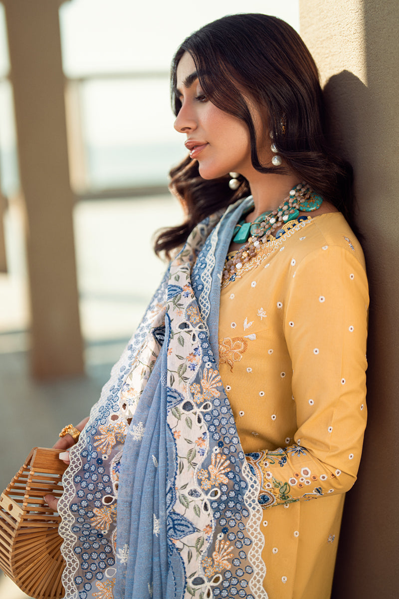 QALAMKAR | ELEGANTLY MULTI THREAD EMBROIDERED LAWN | UNSTITCHED 3-PIECE SUIT | FK-06 NATALIE