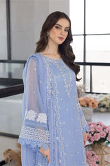 FAIRY GLOW BY AZURE | LUXURY FULLY HEAVY THREAD EMBROIDERED WORK WITH HEAVY CUT EMBROIDERED ORGANZA DRESS | UNSTITCHED 3-PIECE SUIT | I-00346 | ES48