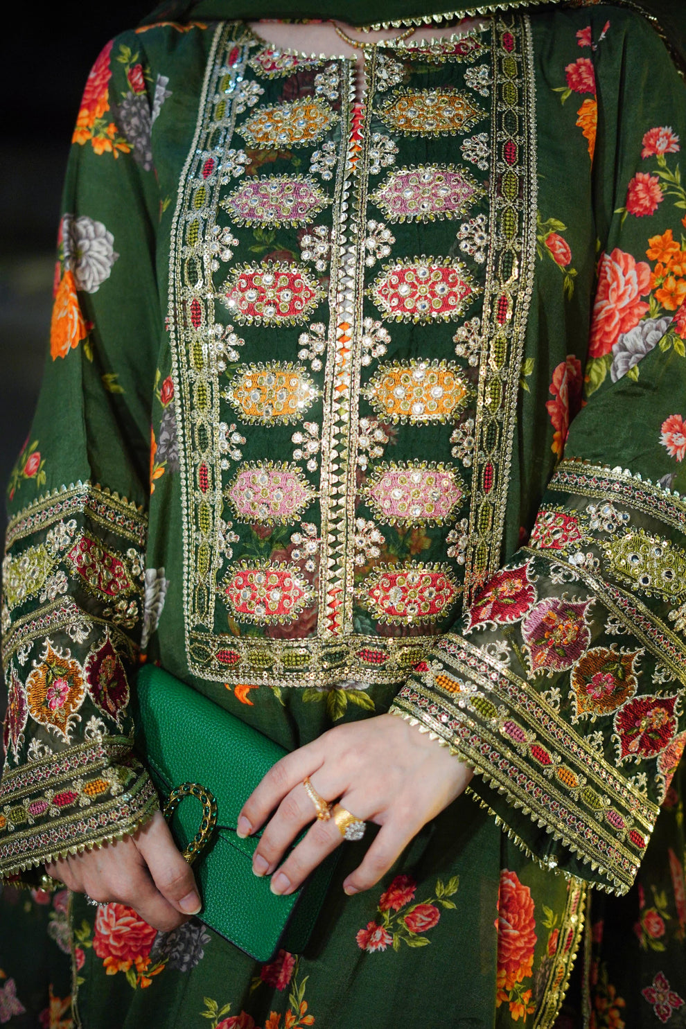 ANEELAS | LUXURY MULTI DIGITAL PRINTED SILK DRESS WITH FULL HEAVY MULTI THREAD EMBROIDERED SEQUENCE WORK | UNSTITCHED 3-PIECE SUIT