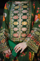 ANEELAS | LUXURY MULTI DIGITAL PRINTED SILK DRESS WITH FULL HEAVY MULTI THREAD EMBROIDERED SEQUENCE WORK | UNSTITCHED 3-PIECE SUIT