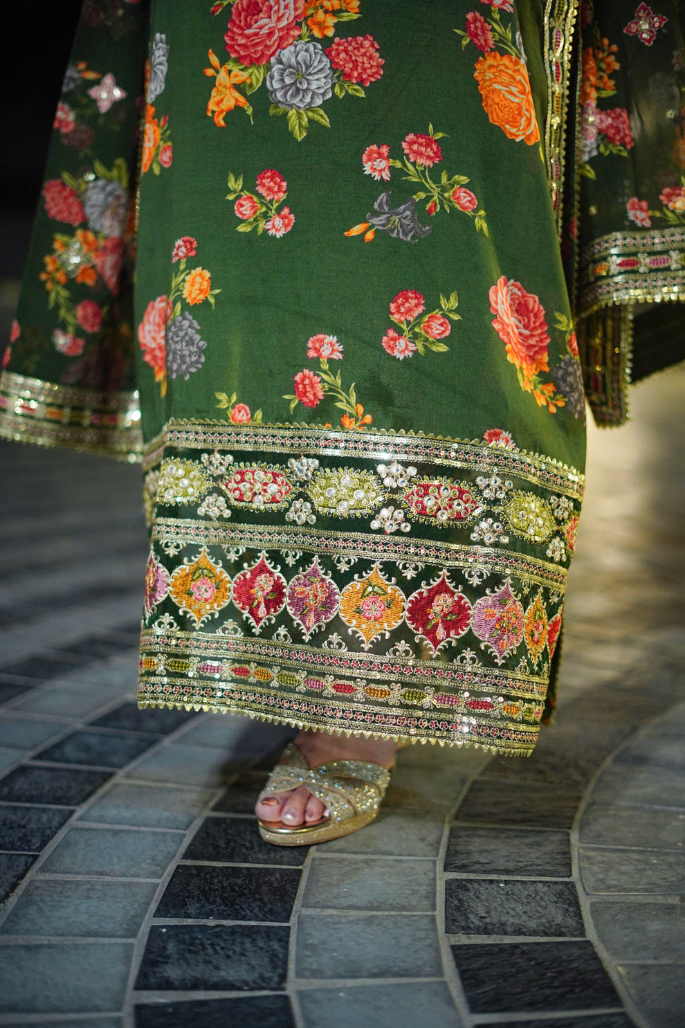ANEELAS | LUXURY MULTI DIGITAL PRINTED SILK DRESS WITH FULL HEAVY MULTI THREAD EMBROIDERED SEQUENCE WORK | UNSTITCHED 3-PIECE SUIT