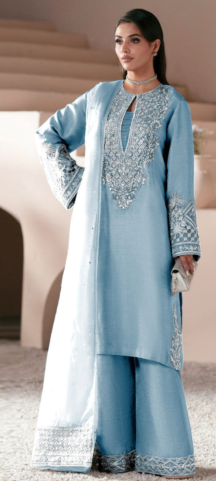 AJR COUTURE | LUXURY SHEESHA SILK DRESS | FULLY HEAVY HAND EMBELLISHMENT EMBROIDERED WORK | UNSTITCHED 3-PIECE SUIT AJR COUTURE | LUXURY SHEESHA SILK DRESS | FULLY HEAVY HAND EMBELLISHMENT EMBROIDERED WORK | UNSTITCHED 3-PIECE SUIT