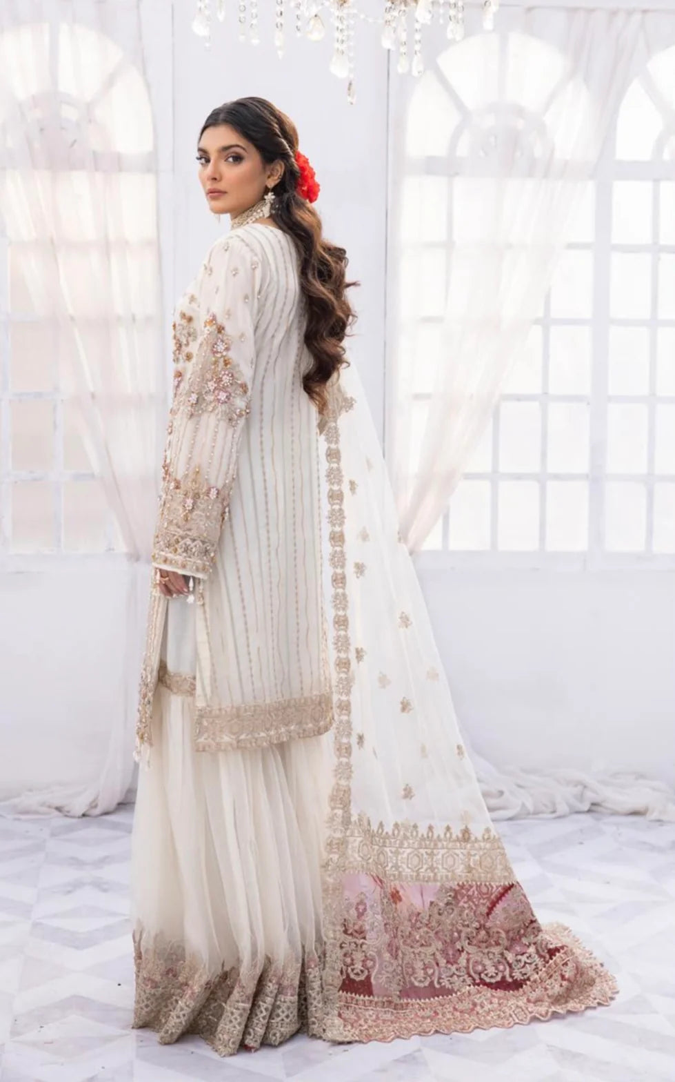 Imrozia White Gharara Formal Collection