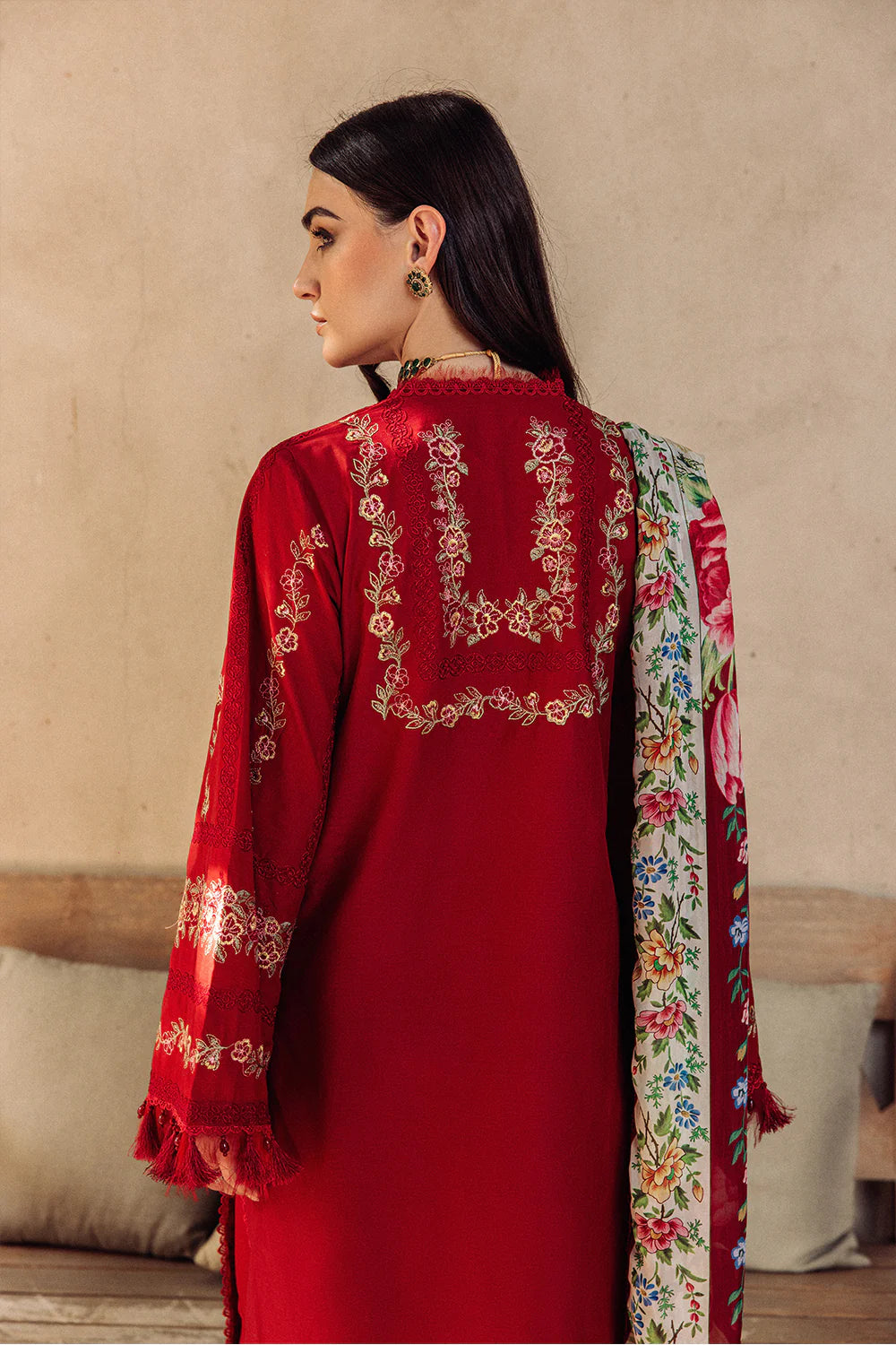 Saira Rizwan Red Luxury Lawn Collection Replica