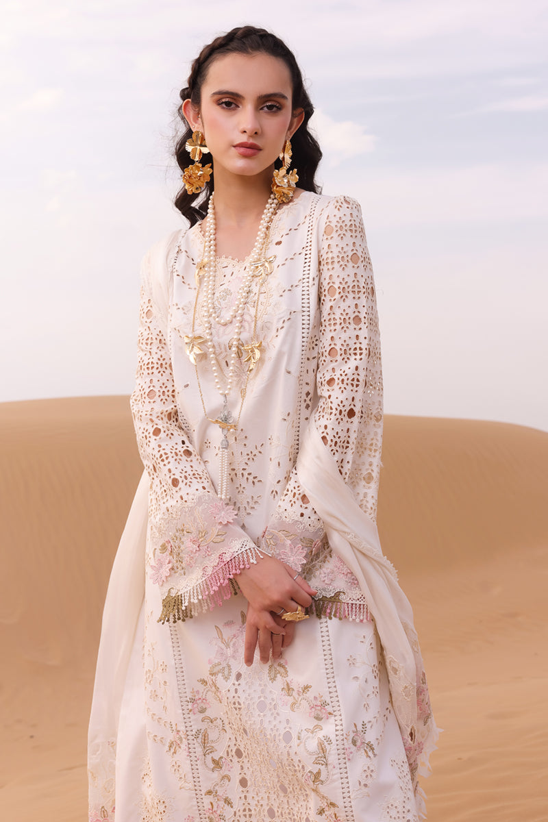 QALAMKAR | FESTIVE EID LAWN HEAVY EMBROIDERED CHICKANKARI WORK| UNSTITCHED 3-PIECE SUIT | KM-02 SAOIRSE