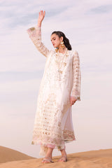 QALAMKAR | FESTIVE EID LAWN HEAVY EMBROIDERED CHICKANKARI WORK| UNSTITCHED 3-PIECE SUIT | KM-02 SAOIRSE