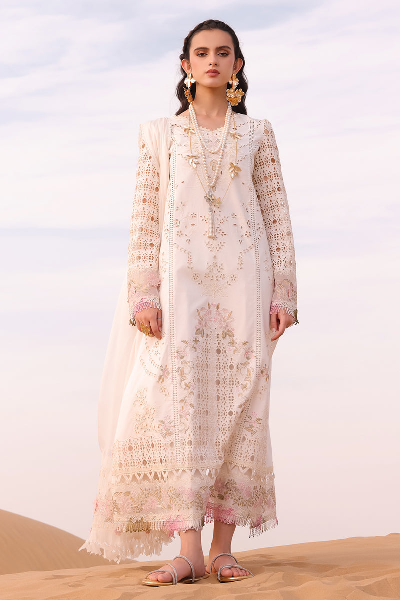 QALAMKAR | FESTIVE EID LAWN HEAVY EMBROIDERED CHICKANKARI WORK| UNSTITCHED 3-PIECE SUIT | KM-02 SAOIRSE