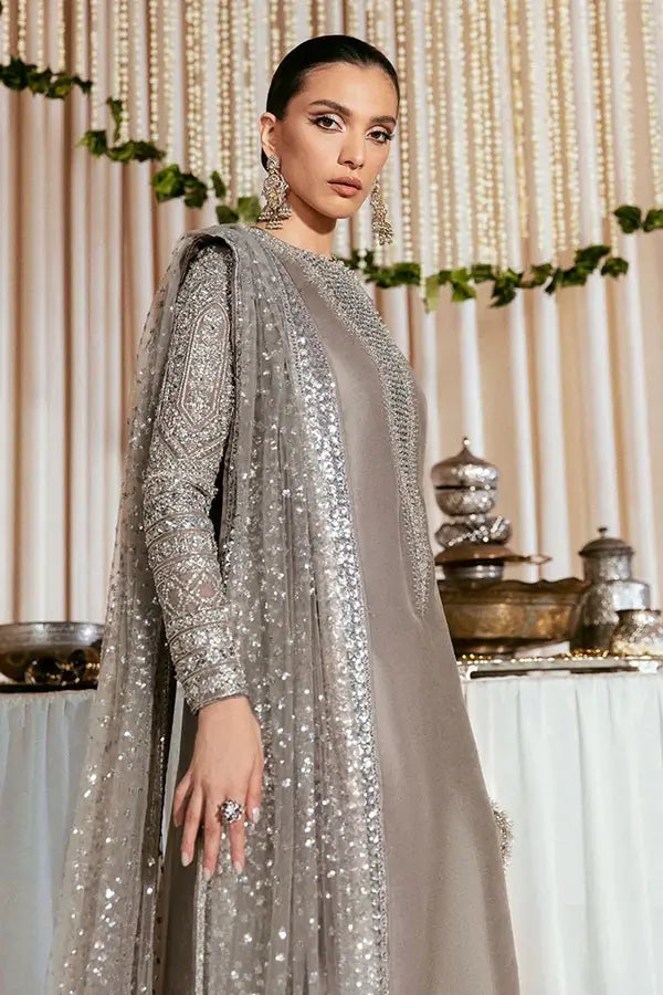 HUSSAIN REHAR - LUCENT | HANDMADE LUXURY RAW SILK UNSTITCHED SUIT