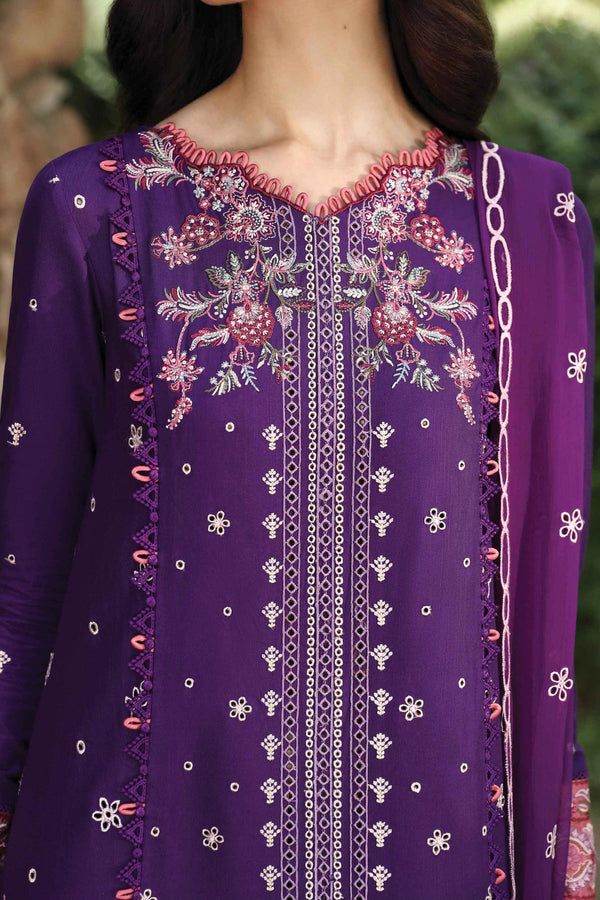 QLINEKARI BY QALAMKAR | HEAVY MULTI THREAD EMBROIDERED LAWN | UNSTITCHED 3-PIECE SUIT - LM-15-EIMERA