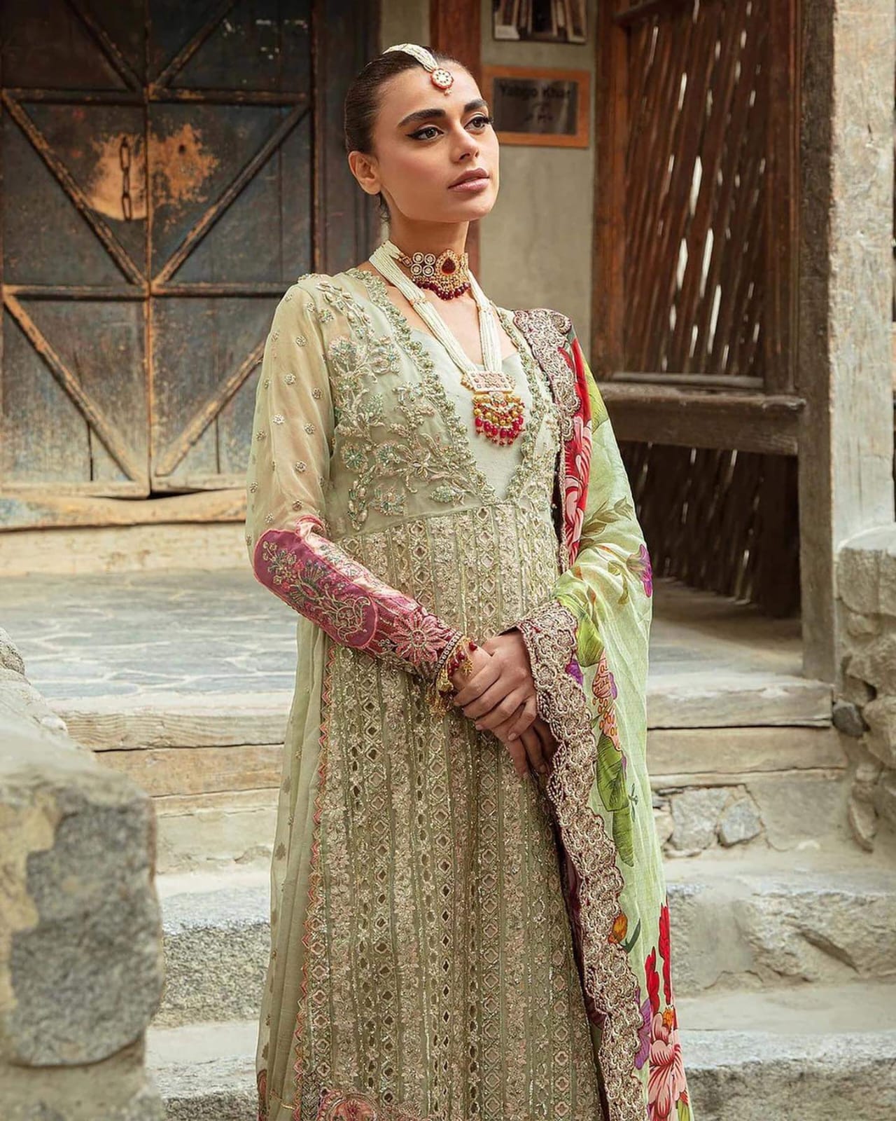 Embroidered Organza Suit By Maryam Hussain