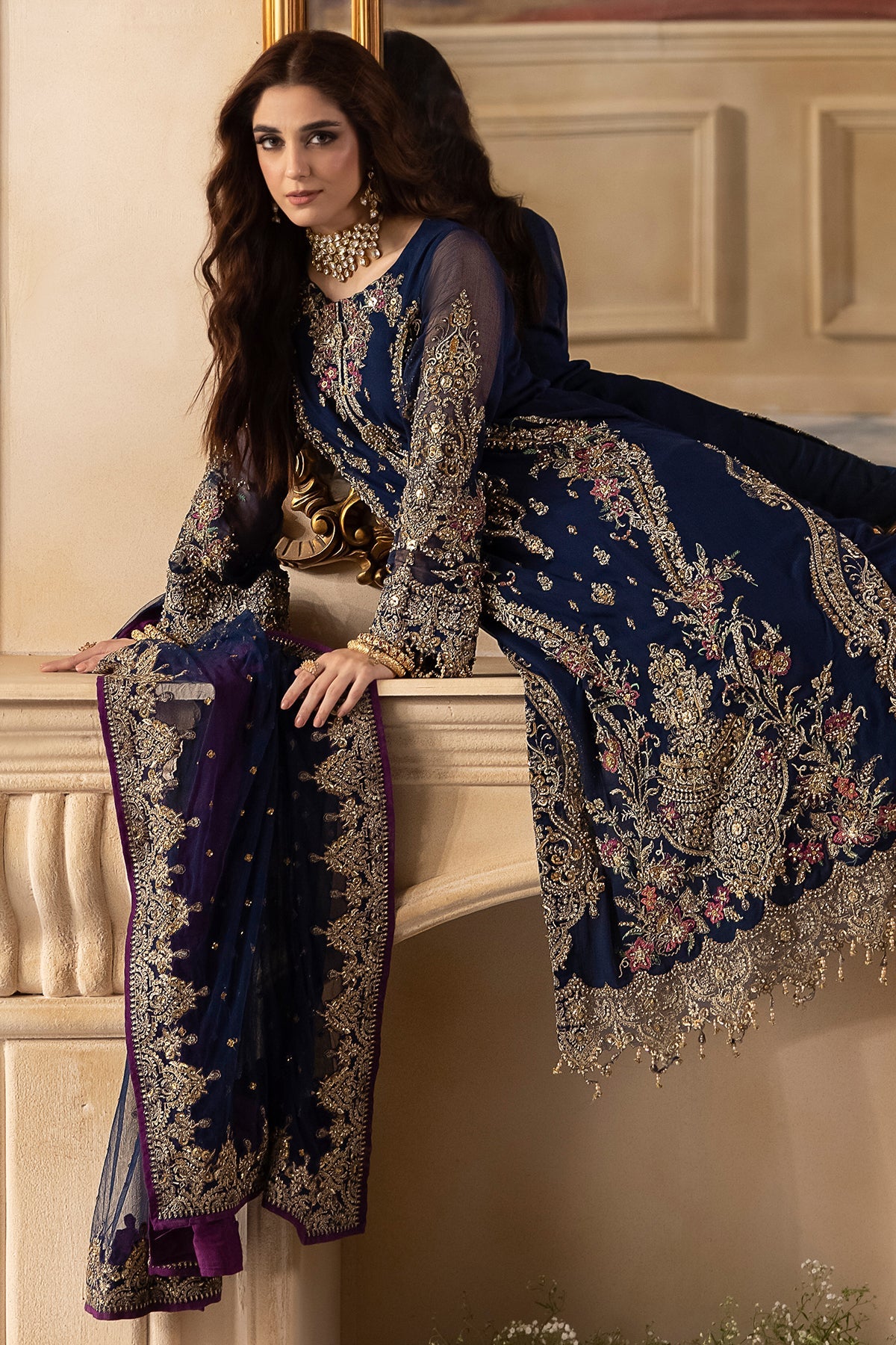 CHARIZMA | EXCLUSIVE WEAR | PREMIUM LUXURY HAND EMBELLISHMENT EMBROIDERED CHIFFON WITH PREMIUM EMBROIDERED DUPATTA | UNSTITCHED 3-PIECE SUIT