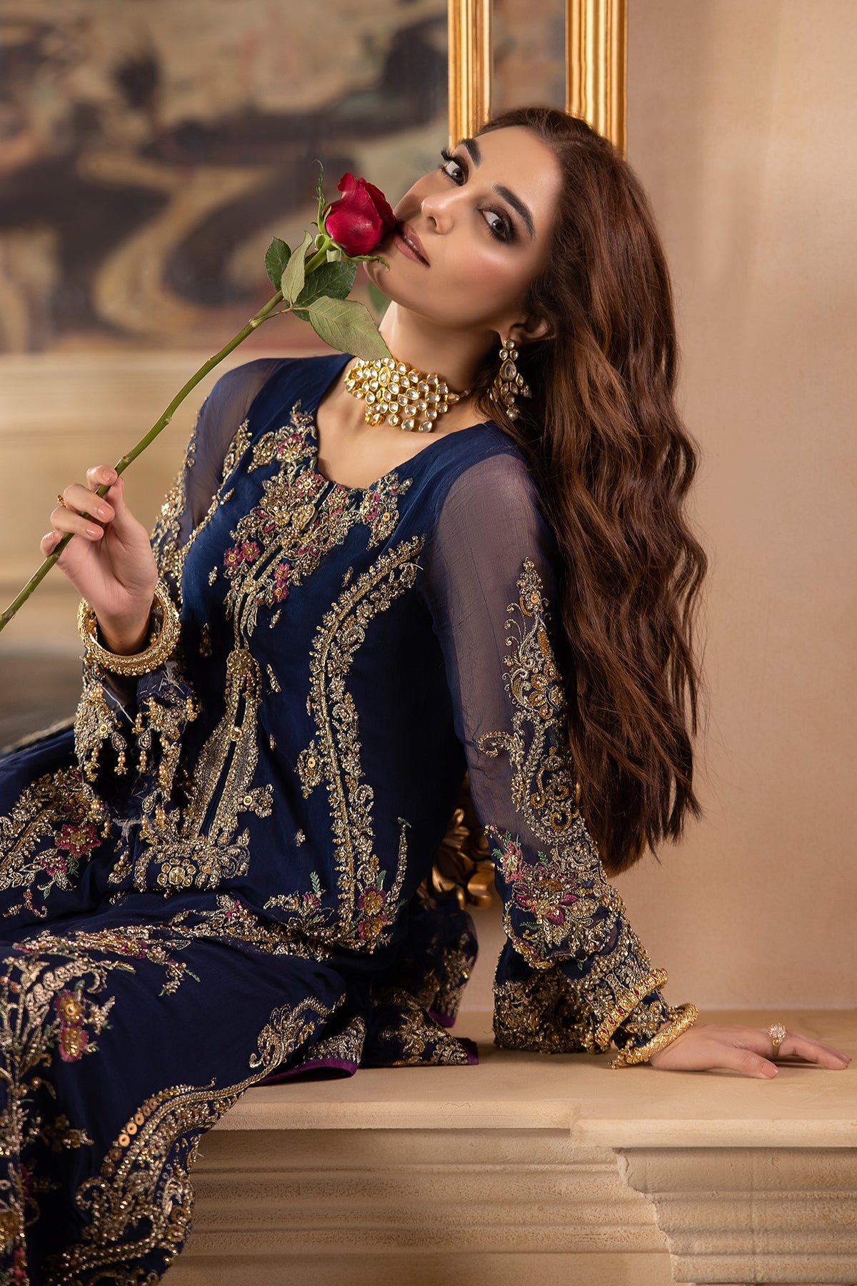 CHARIZMA | EXCLUSIVE WEAR | PREMIUM LUXURY HAND EMBELLISHMENT EMBROIDERED CHIFFON WITH PREMIUM EMBROIDERED DUPATTA | UNSTITCHED 3-PIECE SUIT