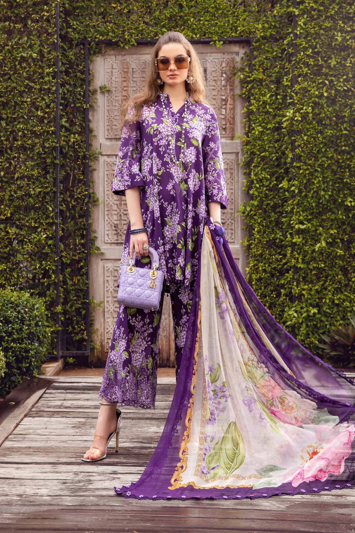 Maria B Purple Digital Printed Lawn Collection Replica