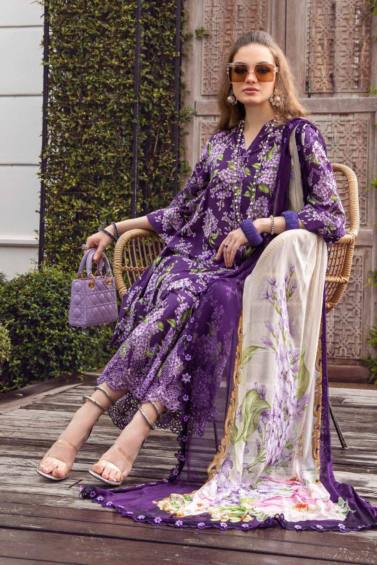 Maria B Purple Digital Printed Lawn Collection Replica