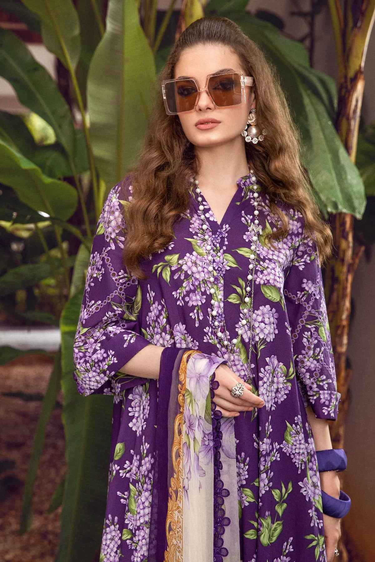 Maria B Purple Digital Printed Lawn Collection Replica