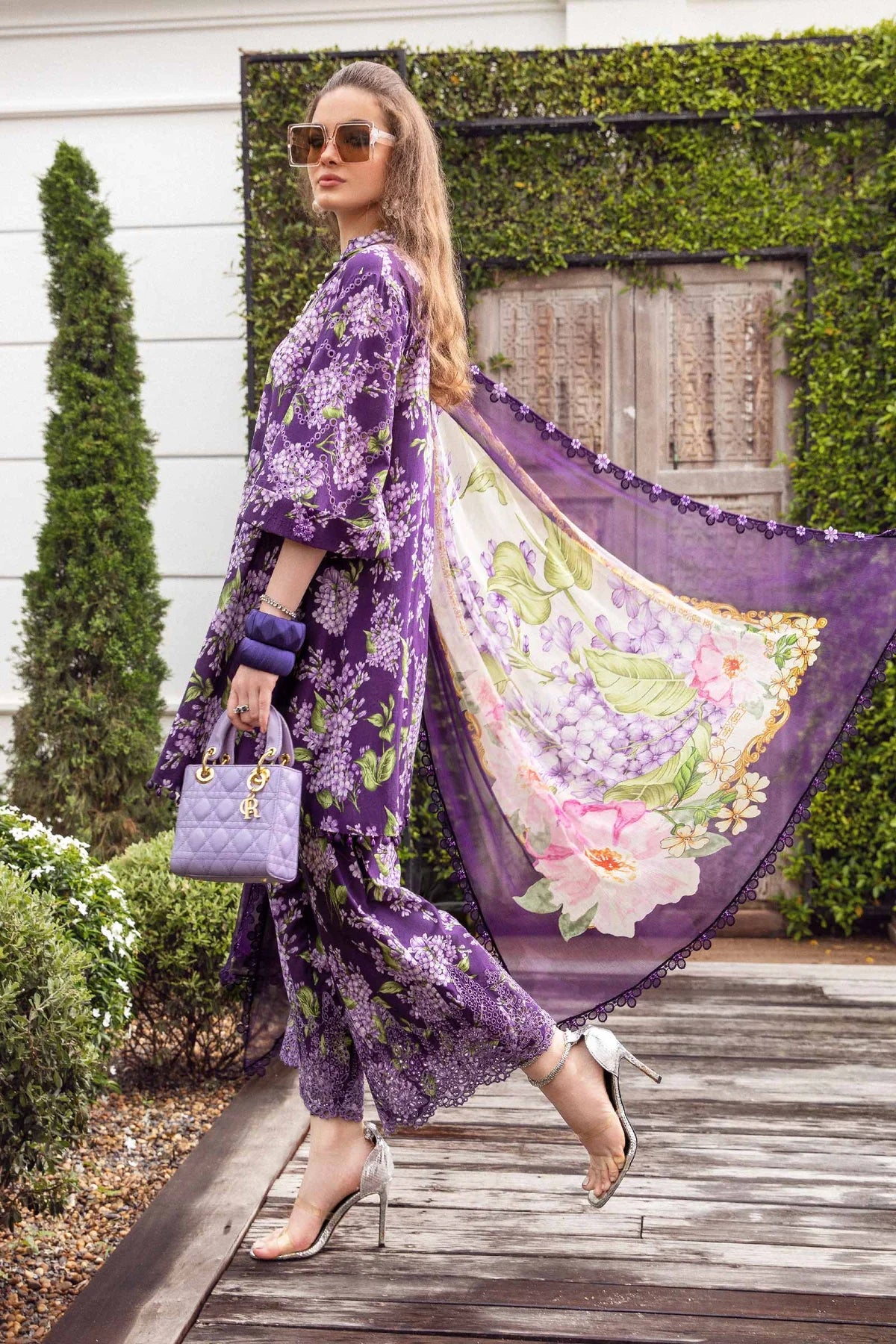 Maria B Purple Digital Printed Lawn Collection Replica