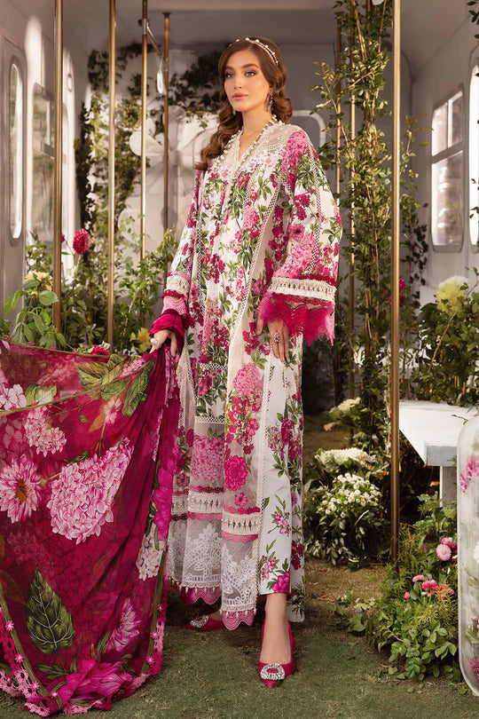 MARIA.B | LUXURY LAWN HEAVY EMBROIDERED THREAD WORK | UNSTITCHED 3-PIECE SUIT | MPrints MPT-2102-A