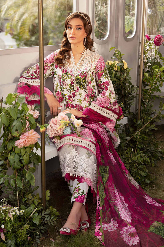 MARIA.B | LUXURY LAWN HEAVY EMBROIDERED THREAD WORK | UNSTITCHED 3-PIECE SUIT | MPrints MPT-2102-A