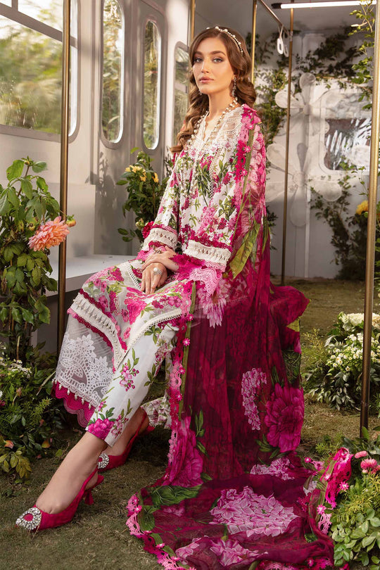 MARIA.B | LUXURY LAWN HEAVY EMBROIDERED THREAD WORK | UNSTITCHED 3-PIECE SUIT | MPrints MPT-2102-A