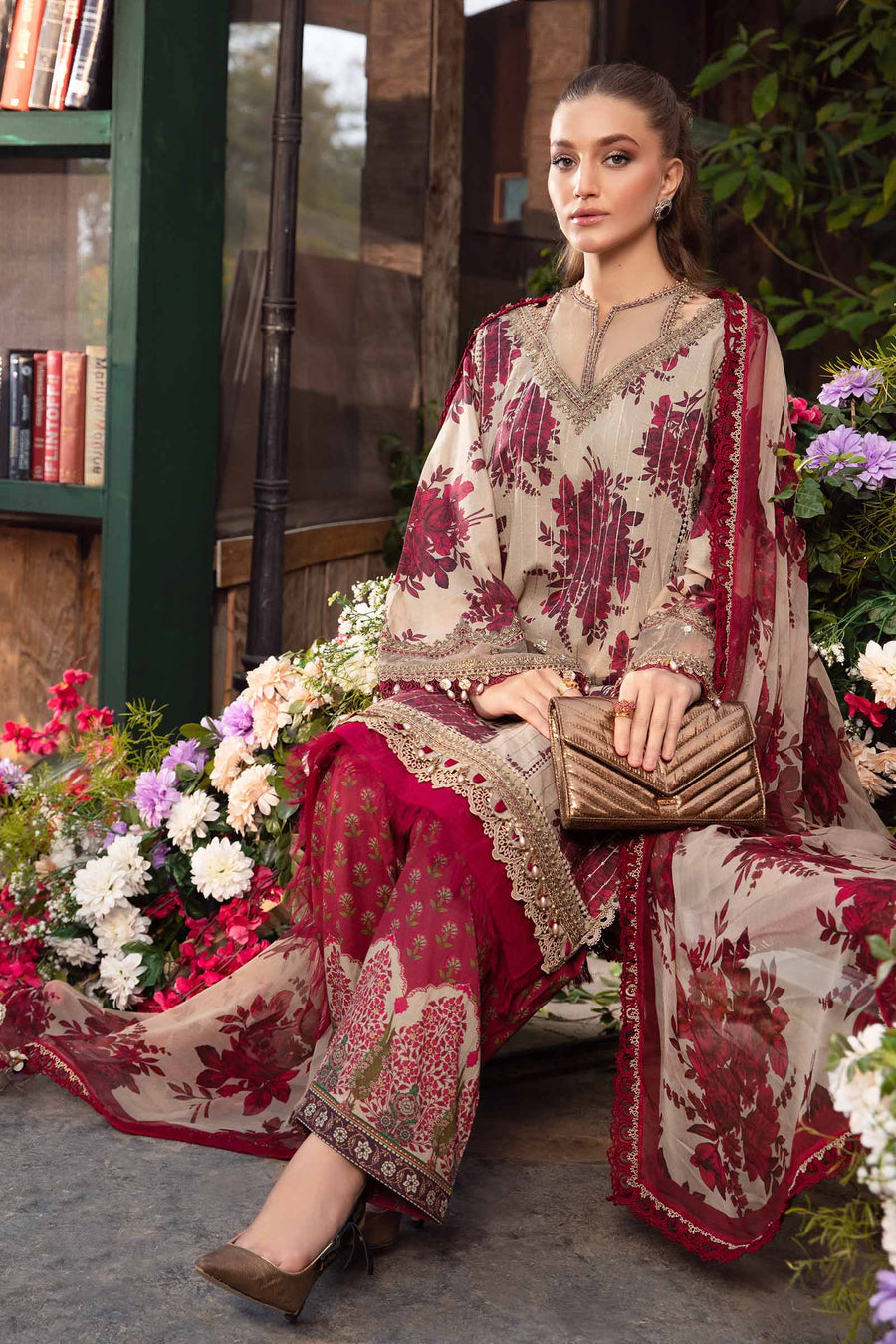 Maria B Mprint Red Luxury Lawn Collection Replica Maria B Mprint Red Luxury Lawn Collection Replica